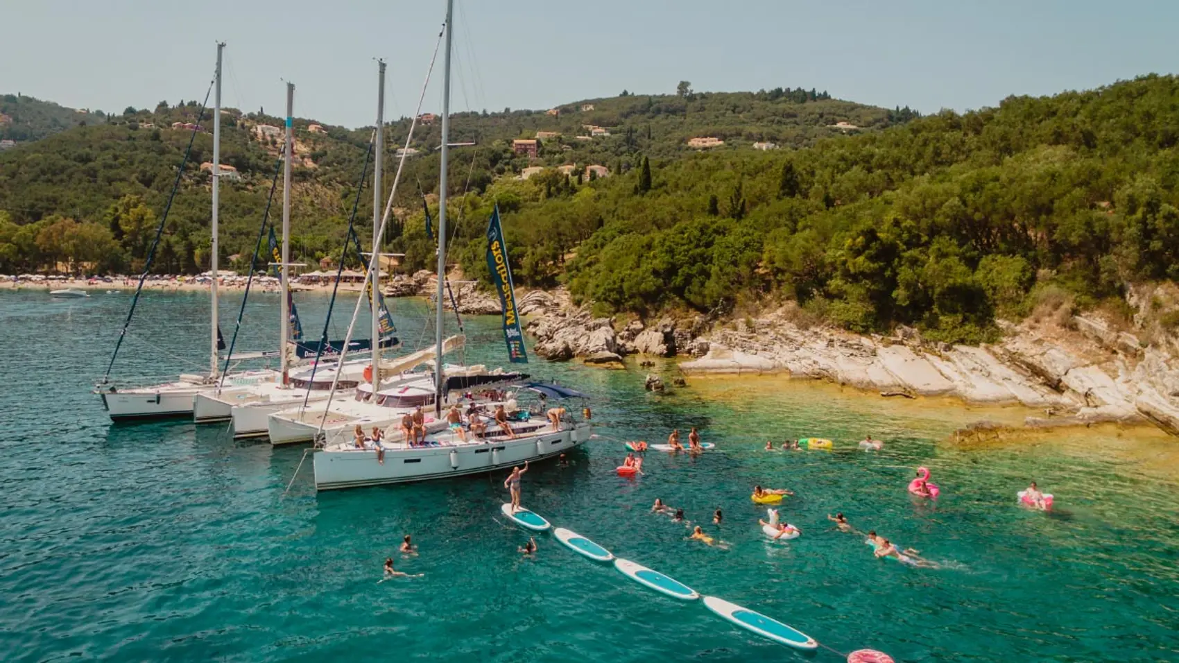 MedSailors flotilla anchored in a bay in Croatia