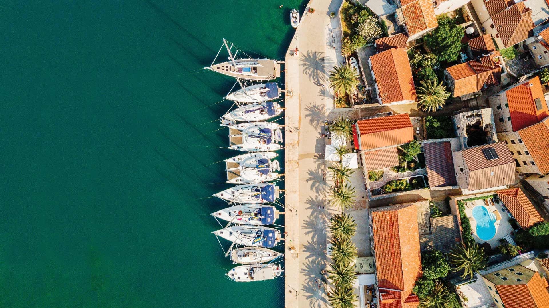 MedSailors yachts on the town quay in Star Grad