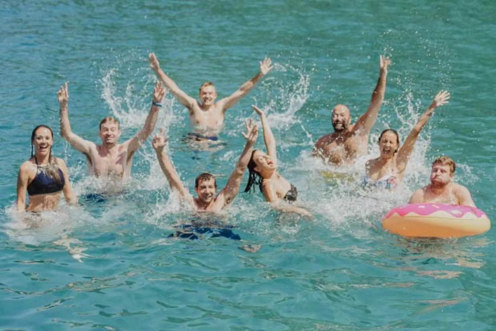 Group of MedSailors guests swimming in Greece