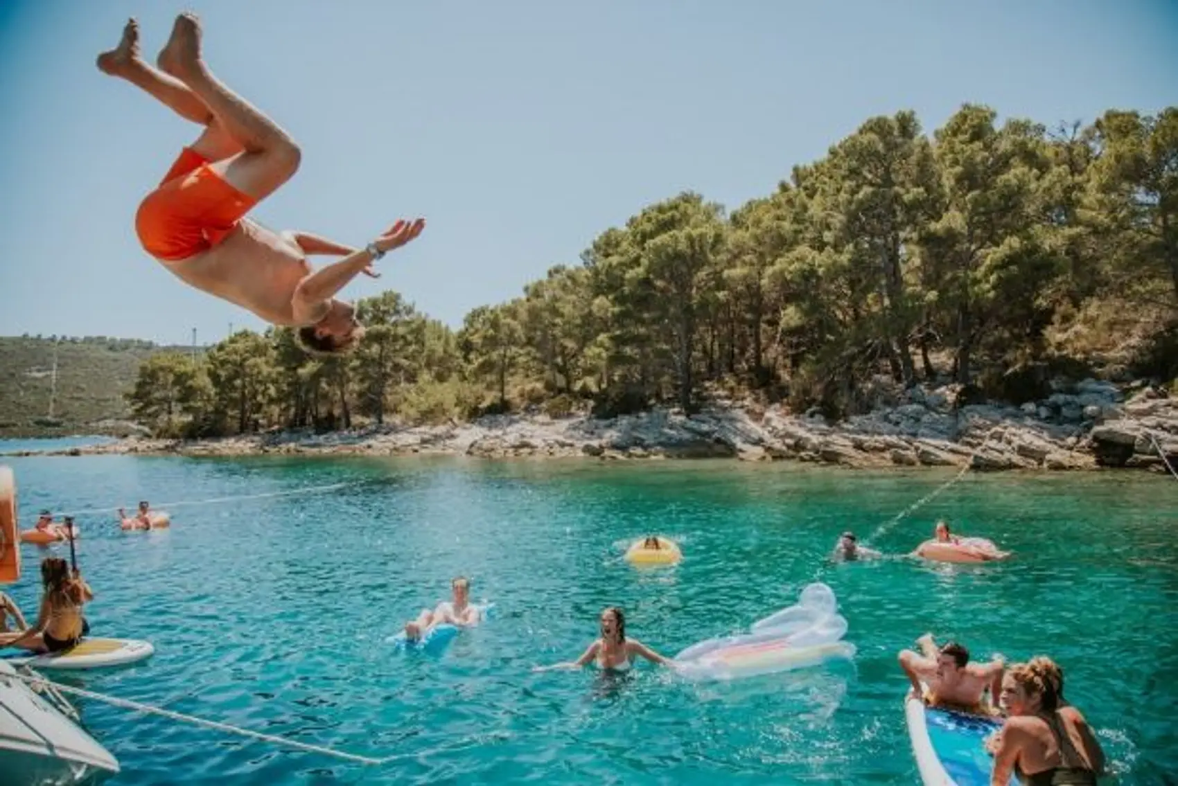 Guests hanging out in the ocean