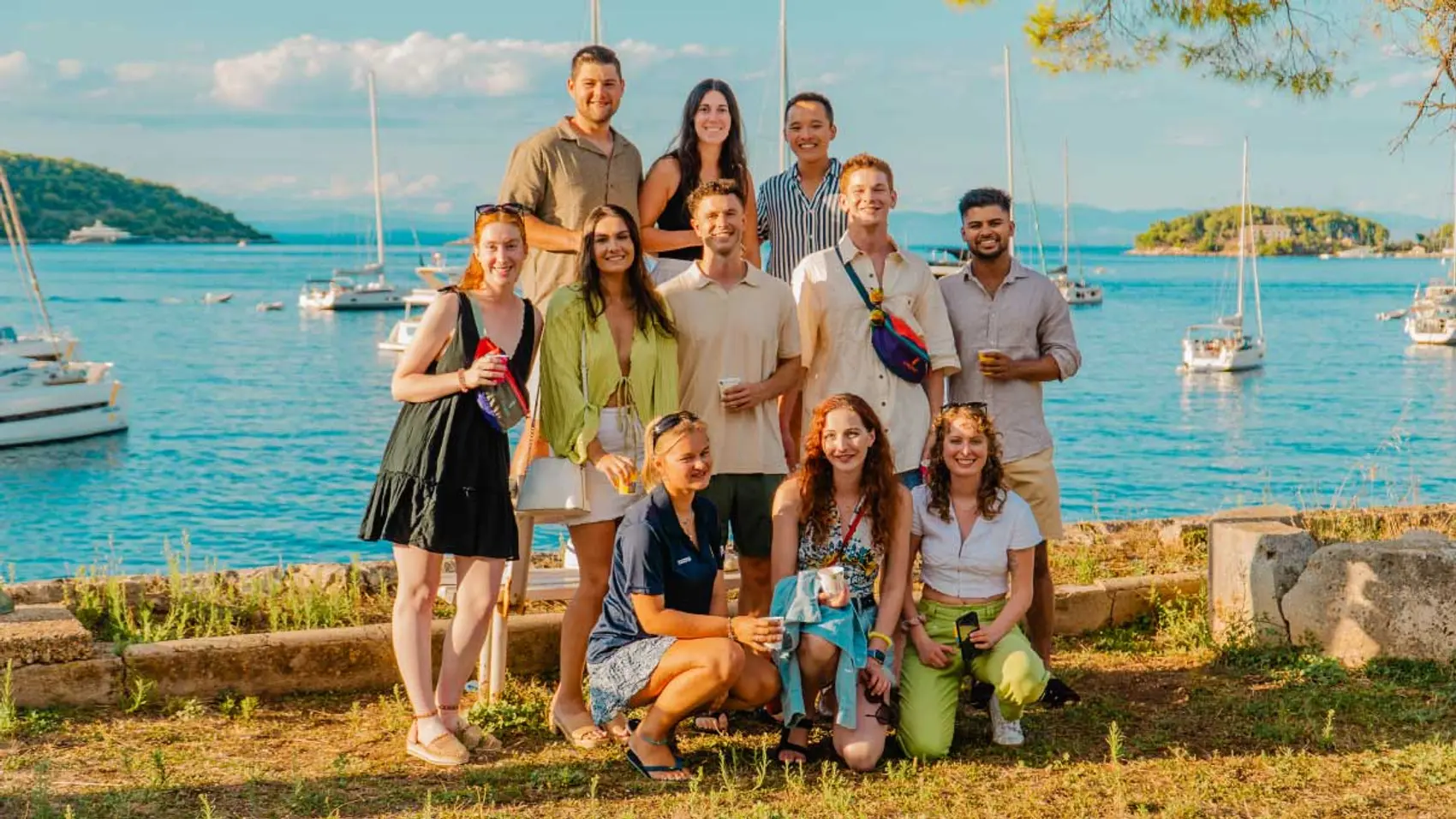 Group of friends pose for a photo